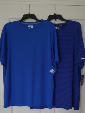 NWT Men's Royal and Navy Blue Short Sleeve Performance Tees - 2 Pack